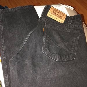 Black 505s orange tab Levis